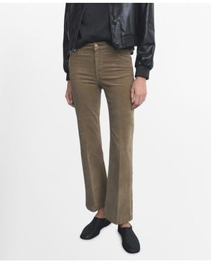 Mango Corduroy Flared Jeans - Black