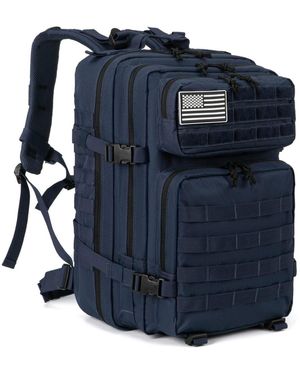 Gnuadz 45l Camping Outdoor Army Tactical Backpack Hiking Rucksack - Blue