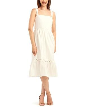 Bcx Solid Striped Dobby Pull-on Dress - White