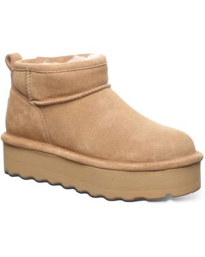BEARPAW Retro Shorty Platform Pull-on Ankle Boots - Natural