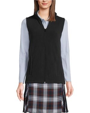 Lands' End Lightweight Fleece Vest Jackets - Black