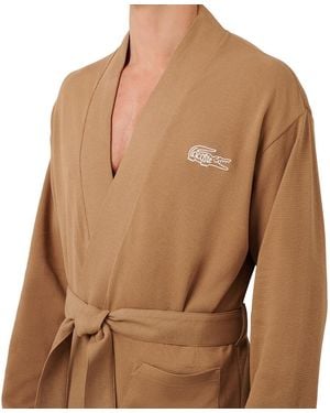 Lacoste Thermal Loungewear Robe - Brown