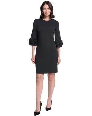 Jessica Howard Crew Neck Shift Dress - Black