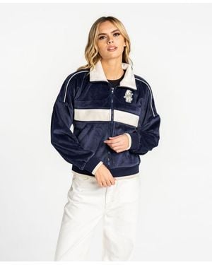 The Wild Collective Chicago Cubs Velvet Corduroy Full-zip Jacket - Blue