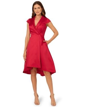 Adrianna Papell Cap-sleeve High-low-hem Dress - Red