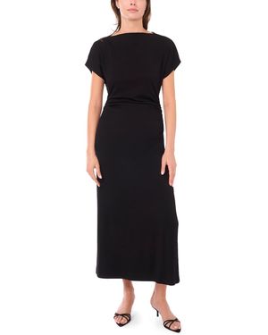 Msk Boat Neck Dolman Sleeve Dress - Black