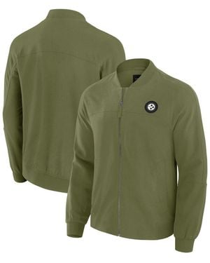J. Palmer Pittsburgh Steelers Lightweight Cover-4 Tri-blend Full-zip Jacket - Green