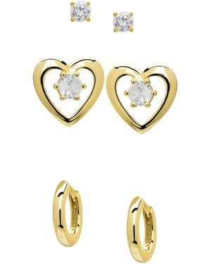 Macy's Lab Grown White Sapphire Stud Earrings (1-1/6 Ct. T.w. - Metallic