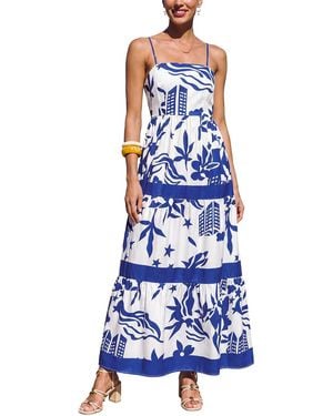 CUPSHE Heating Up Tropical Maxi Beach Dress - Blue