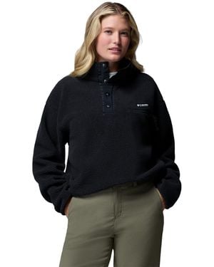 Columbia Helvetia Ii Sherpa Fleece Cropped Pullover Jacket - Black