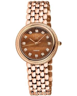 Gevril Arezzo Swiss Quartz Ip Stainless Steel Bracelet Diamond Watch - Metallic