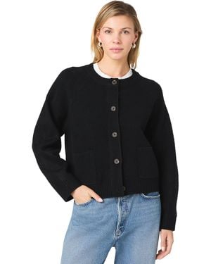 French Connection Suzie Knit Cozy Crewneck Long-sleeve Cardigan - Black