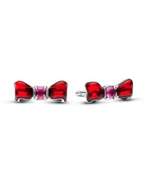 PANDORA Disney Snow White Bow Stud Earrings - Red