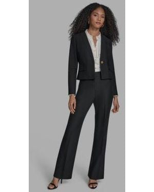 BCBGMAXAZRIA Suits Open Front Jacket Straight Leg Pants - Gray