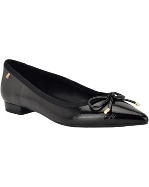 Tommy Hilfiger Kimio Pointed Toe Slip-on Ballet Flats - Black