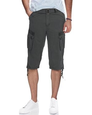 Xray Jeans X-ray Belted Capri Cargo Shorts - Gray