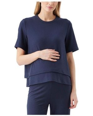 Ripe Maternity Maternity Ripe Mike Rib Nursing Top - Blue