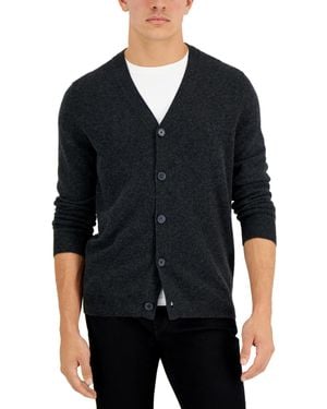 Club Room Cashmere V-neck Cardigan - Gray
