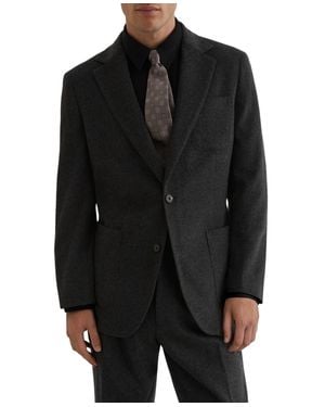 Reiss Collin Wool-blend Flannel Tailored-fit Single-breasted Blazer - Black