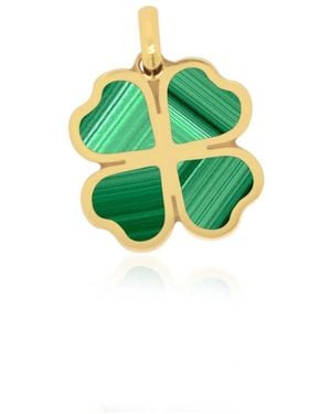 The Lovery Malachite Lucky Clover Charm 14k Gold 13 Millimeters - Green