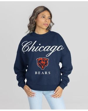 Gameday Couture Chicago Bears Legacy Club Premium Fleece Drop Shoulder Oversized Sweatshirt - Blue