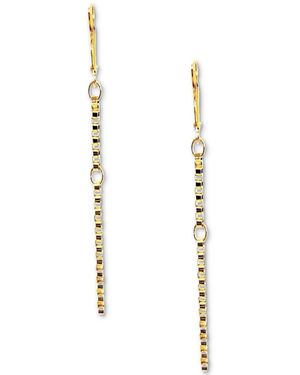 Minu Jewels Tone Box Link Chain Linear Drop Earrings - White