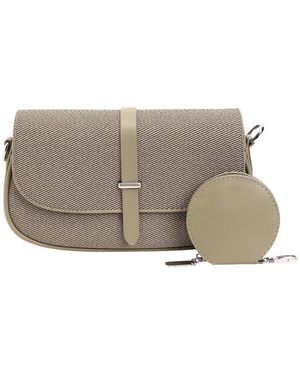 Haute Sauce The Ribbed-structured Sling Bag With Pouch - Gray