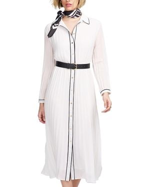 Elle Collection Woven Pleated Dress - White