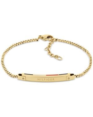 Tommy Hilfiger Linear Logo Plaque Chain Bracelet - White