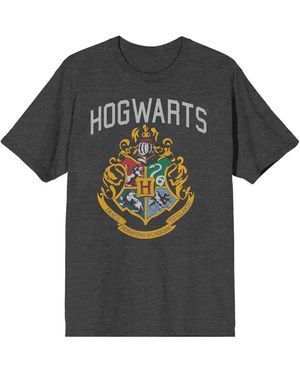 Harry Potter Hogwarts Crest Charcoal Heather T-shirt-xxl - Black