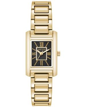 Anne Klein Quartz Rectangle Alloy Metal Bracelet Watch 20mm - Metallic