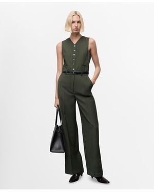 Mango Suit-style Jumpsuit - White