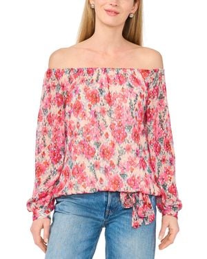 SAM & JESS Off-the-shoulder Tie-front Top - Red