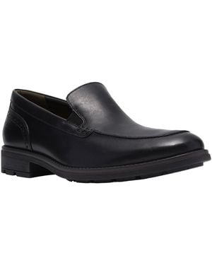 Clarks Emmet Step Leather Round-toe Loafers - Black