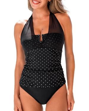 CUPSHE Chic Tankini Swimsuit - Black