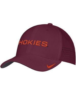 Nike Virginia Tech Hokies 2026 On-field Aerobill Swooshflex Dri-fit Hat - Red