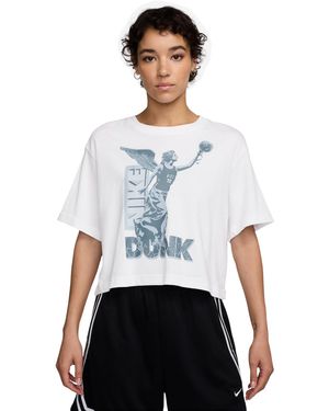 Nike Cotton Short-sleeve Cropped Basketball T-shirt - White