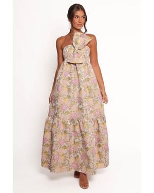 Petal & Pup Betina Bow Front Maxi Dress - Natural
