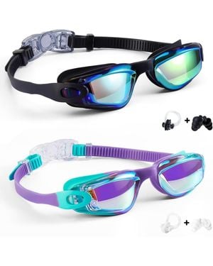 Gnuadz 2pc Swim goggles Kids Anti-fog Uv Protection Comfort Fit - Blue