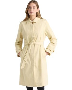 Ellen Tracy Double Breasted Trench Coat - Natural