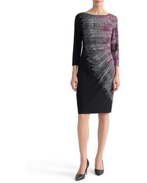 Kasper Petite Boat Neck Sheath Dress - Blue