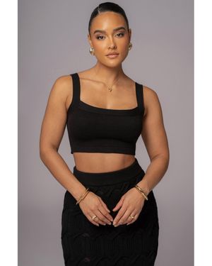 JLUXLABEL Darlah Knit Crop Top - Black