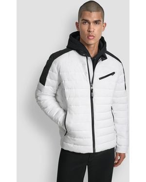 DKNY Moto Quilted Puffer Jacket - White