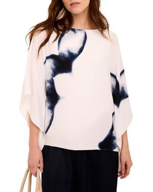 Mint Velvet Print Short-batwing Blouse - Blue