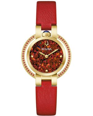 Bulova Classic Rubaiyat Leather Strap Watch 30.5mm - Red