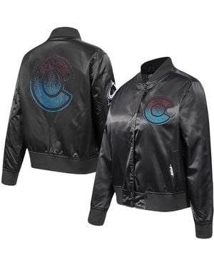 Pro Standard Colorado Avalanche Rhinestone Jewels Satin Full-snap Jacket - Black