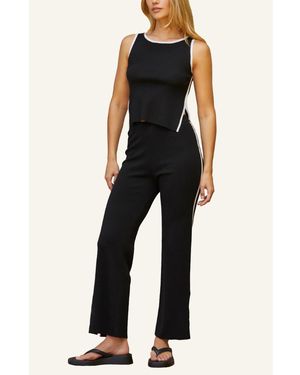 Crescent Jimi Contrast Knit Two Piece Set - Black