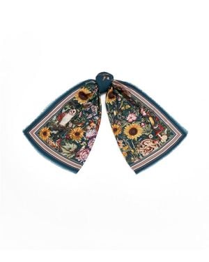 Fable England Botanical Long Scarf - Blue
