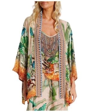 La Moda Clothing Short Kaia Cape Duster - Multicolor