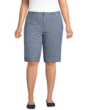 Lands' End Classic 12" Chambray Shorts - Blue